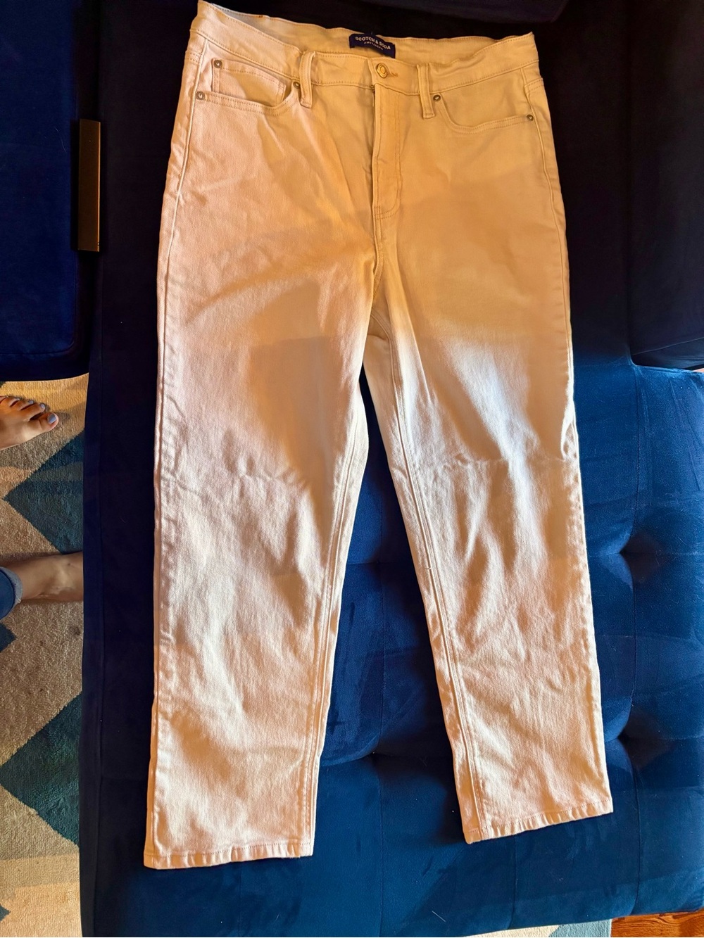 Scotch & Soda Cream Ankle Crop Jeans